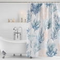 thumbnail image 3 of Xipuska Coral Coastal Shower Curtain - Water Repellent Fabric Shower Curtains Washable, Green Orange Blue Coral Summer Ocean Decorative Polyester Cloth Bathroom Curtains Modern Bath Decor 36"x72", 3 of 6