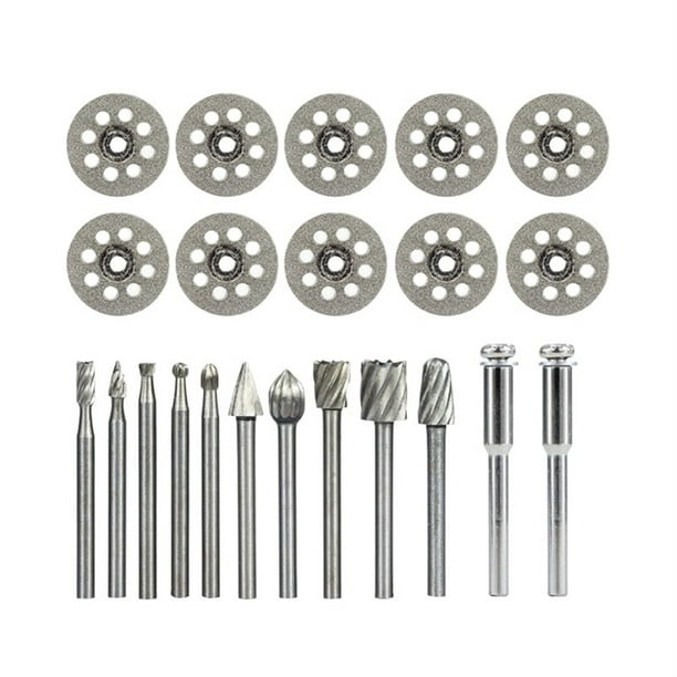 Hoja de sierra de disco de corte de diamante 22pcs. Hss Bits de perforación de enrutadores de enrutamiento for herramientas rotativas de corte de madera de piedra