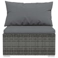 thumbnail image 2 of vidaXL 4 Piece Garden Lounge Set with Cushions Grey Poly Rattan, 2 of 5