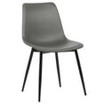 thumbnail image 1 of Armen Living Monte Chaise Latérale de Salle à Manger Moderne en Similicuir Noir/gris, 1 of 8