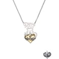 thumbnail image 2 of Delight Jewelry Two-tone Large Flying Santa on Heart Silvertone Dream Big Pendant Necklace, 25", 2 of 4
