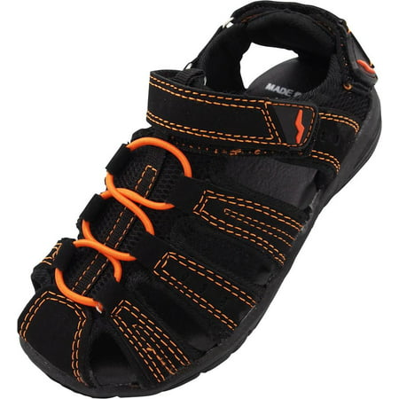 Norty  Boys & Girls Toddler/Little Kid/Big Kid Athletic Outdoor Summer Sandals - Runs 1 Size Small, 40559 Black/Orange / (Best Sandals For Outdoor Activities)