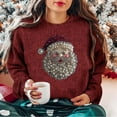 thumbnail image 4 of Lorytime Sweatshirts for Women Fall Christmas Santa Claus Shirt Crew Neck Long Sleeve Pullover Drop Shoulder Loose Tops, 4 of 5