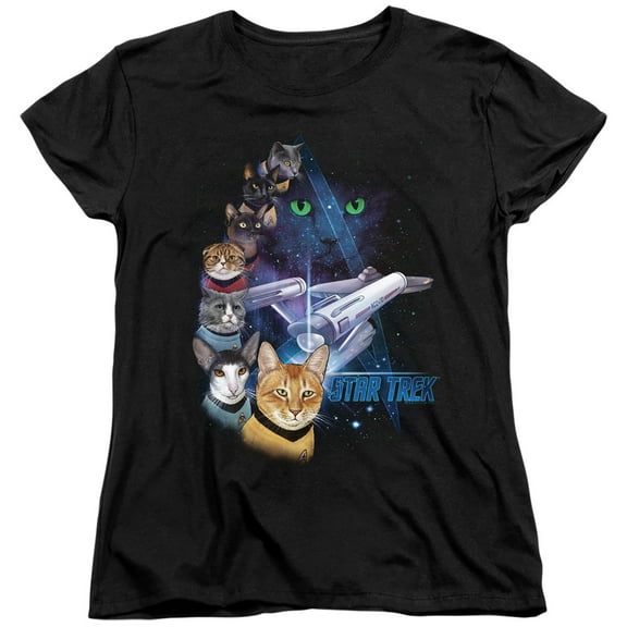 Star Trek Feline Galaxy Women's T-Shirt Black