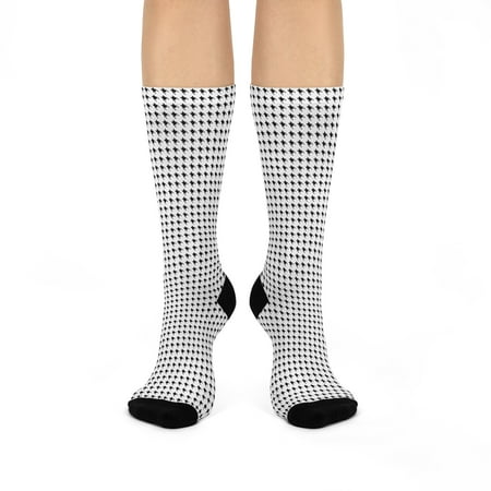 Black & White Comfort Crew Socks  Unisex  1-pair