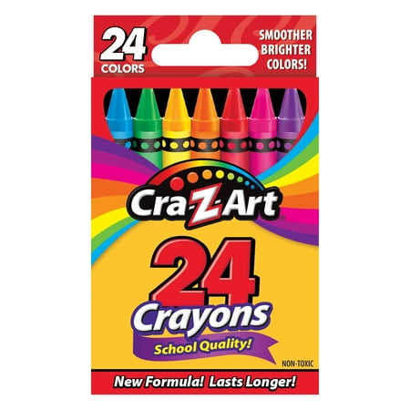 Cra-Z-Art School Quality Multicolor Crayons, 24 Count, Back to School Supplies