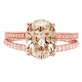 thumbnail image 7 of Solitaire with Accents Engagement Ring for Women - 2.32ct Simulated Champagne Diamond in 14K Rose Gold Promise Ring, 7 of 7