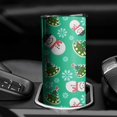 thumbnail image 3 of 20oz Green Christmas Snowman Pattern Skinny Tumblers Stainless Steel Tumbler with Lid and Straw,Vacuum Insulated Double Wall Travel Tumbler Cups with Cleaning Brush for Coffee,Tea, 3 of 6