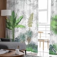 thumbnail image 4 of Summer Botanical Sheer Curtains 84 Inches Long 2 Panels Set, Window Sheer Curtains for Living Room/Bedroom, Tropical Plants Watercolor Light Filtering Rod Pocket Curtain 52'' x 84'' x 2, 4 of 7