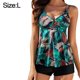 thumbnail image 2 of Traje de baño tankini para mujer, traje de baño de dos piezas con estampado floral, traje de baño con camiseta sin mangas y pantalones cortos, 2 of 5