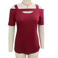 thumbnail image 2 of Camiseta Con Hombros frhos para Mujer, parte frontal suelta y transpirable para uso diario casual, 2 of 3