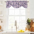 thumbnail image 4 of Tie Up Valances for Windows, Spring Purple Leaves Adjustable Valance Curtains Window Treatment for Living Room, Country Botanical Pastoral Leaf Beige Rod Pocket Kitchen Curtains & Drapes 42x18 Inch, 4 of 9