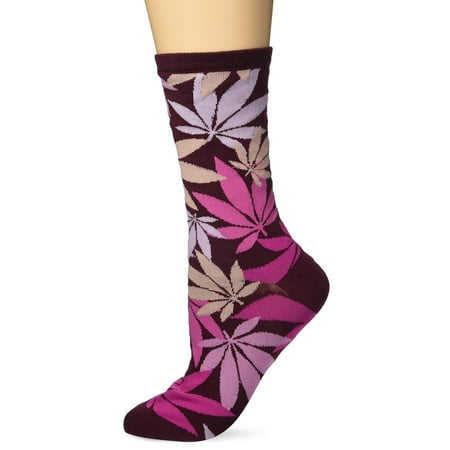 

K. Bell Socks womens Fun Pop Culture Novelty Crew Sock Scattered Cannabis (Berry) 9 11 US
