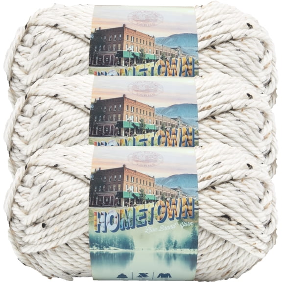 Lion Brand Yarn Hometown Aspen Tweed Super Bulky Yarn Acrylic Yarn 3 Pack