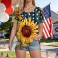 thumbnail image 5 of Yindaity Memorial Day T Shirts for Women American Flag Shirts for Women 4th of July T-Shirt USA Print Patriotic Shirt Stars and Stripes Tees(Yellow,S), 5 of 7
