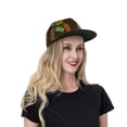 thumbnail image 4 of Flat Bill Trucker Hats for Women Men - vintage Light Bulb Pattern a Adjustable Flat Baseball Cap Snapback Hats Dad Hats for Men, 4 of 7