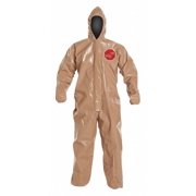 Dupont Hooded Coveralls,2XL,Tan,Tychem 5000,PK6 C3127TTN2X000600