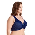 thumbnail image 3 of Curve Muse Women's Minimizer Unlined Underwire Bra With Lace Embroidery-2 pack-Buttermilk Print,Blue Print-36C, 3 of 6