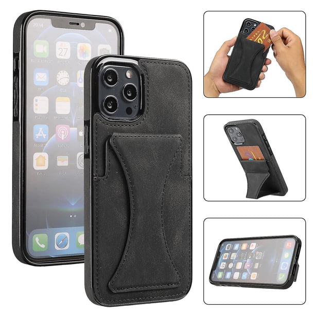 Funda para iPhone 14 Pro con tarjetero de piel sintética