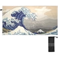 thumbnail image 2 of Coolnut Japanese Wave Beach Towel Quick Dry Absorbent Bath Towels Sandproof Lightweight Towel for Gym Yoga Sports Swimming - 31x71in Washcloth Gift, 2 of 7