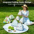 thumbnail image 3 of Foldable Waterproof Picnic Blanket with Carry Handle, 2-in-1 Pyramid Tote Sandproof Outdoor Mat for Beach Park Camping Travel, Random Color (1 Pc), 3 of 8