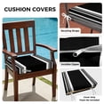 thumbnail image 3 of Outdoor Patio Cushion Covers 4 Pack Black Striped Patio Chair Cushion Covers with Ties and Zipper Classic Farmhouse Stripes Waterproof Outdoor Seat Cushion Covers for Patio Furniture 22"x22", 3 of 8