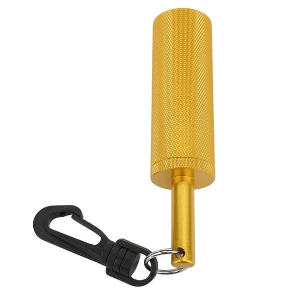 MAYUJIAA Underwater Shaker Aluminum Anti Slip Texture Steel Balls Included with 360° Swivel Hook Signal Bell Diving Stick for Scuba Diving Gold HW313-75044