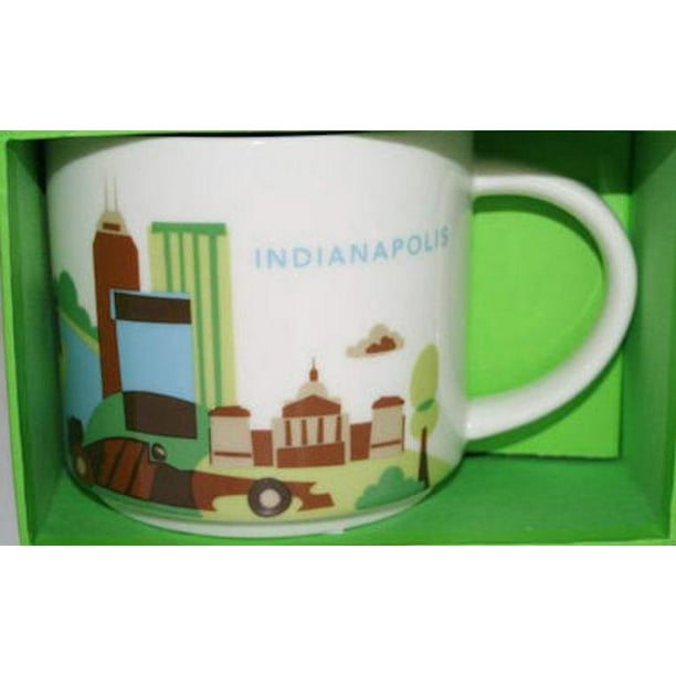 Starbucks You Are Here Indianapolis Indiana Ceramic Coffee Mug New With