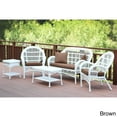 thumbnail image 4 of Jeco W00209-G-OT-FS018 5 Piece Santa Maria White Wicker Conversation Set, Red Orange Cushion, 4 of 5