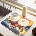 thumbnail image 6 of Ryvnso Sunset Running Horses Dish Drying Mat for Kitchen Countertop 16x18 Small Dish Pad Drainer Rack Dish Sink Mats, 6 of 7
