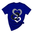 thumbnail image 2 of Baqcunre Valentine'S Day Shirts For Women Sweatshirt Cute Heart Shaped Printed Pullover Crewneck Short Sleeve Shirt Summer(Blue S-XXL),Womens Tops Graphic Tees For Women Shirts For Women Womens Tops, 2 of 7