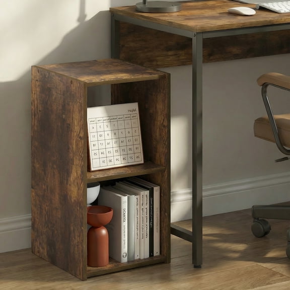 Furinno PELLI 2 Cube 2x1 Bookshelf 12.2 x 11.6 x 24.2 Amber Pine
