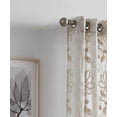 thumbnail image 2 of Dainty Home Rita 3D Floral Chenille Embroidered Solid Sheer Linen Look 76" x 96" Window Curtain Panel Pair in Linen, 2 of 5