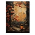 thumbnail image 3 of Designart "Paper Lantern Glow Japanese Festive Atmosphere III" Japanese Print on Natural Pine Wood, 3 of 5