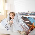 thumbnail image 4 of Manfei Starfish Sealife Bedding Twin Comforter Set, Rustic Farmhouse Down Comforter, Wooden Plank Reversible Duvet Insert, Lightweight Room Decorative, 2pcs, 4 of 8