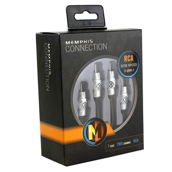 Memphis Audio 7 Ft 2 Channel RCA Cable Ultra Twisted Interconnect Wire Audio Video 17-Utpf-7