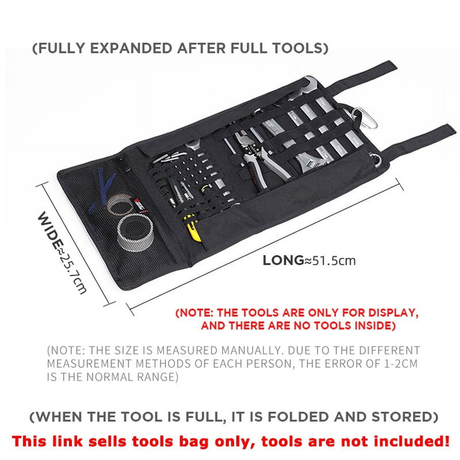 Tool Bag Large Wrench Roll Up Portable Pouch Bag Folding Storage Kit Pockets Kit for Motorcycle/Motocross Riding New