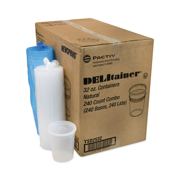 Newspring DELItainer Microwavable Container, 32 oz, 4.55 x 4.55 x 5.55, Black/Clear, Plastic, 240/Carton Newspring DELItainer Microwavable Container, 32 oz, 4.55 x 4.55 x 5.55, Black/Clear, Plastic, 240/Carton