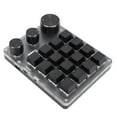 thumbnail image 1 of USB Mini 16Key Mechanical Programmable Gaming Keyboard, Portable One Handed Mechanical with LED Lighting and 3 Adjustable Knobs,  Keyboard for PC Gamer, 1 of 7