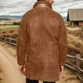 thumbnail image 4 of Fgnfyis Mens Winter Coats Cozy Mid Length Wool Blend Overcoat Loose Fit Modern Style Outerwear for Everyday Comfort Trench Coat Men Brown XXL, 4 of 5