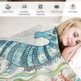 thumbnail image 3 of Nawypu Beach Ocean Throw Blanket, Nautical Coastal Throw Blanket, Summer Blue and Teal Soft Fuzzy Blanket, Ocean Animal Theme Decor for Couch Bed Sofa Travelling Camping, 3 of 6