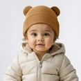 thumbnail image 5 of YWOAGH Winter Knitted Hat For Kids With Adorable Bear Ears Soft Stretchy Warm Cap For Boys And Girls Coffee 0-3, 5 of 8