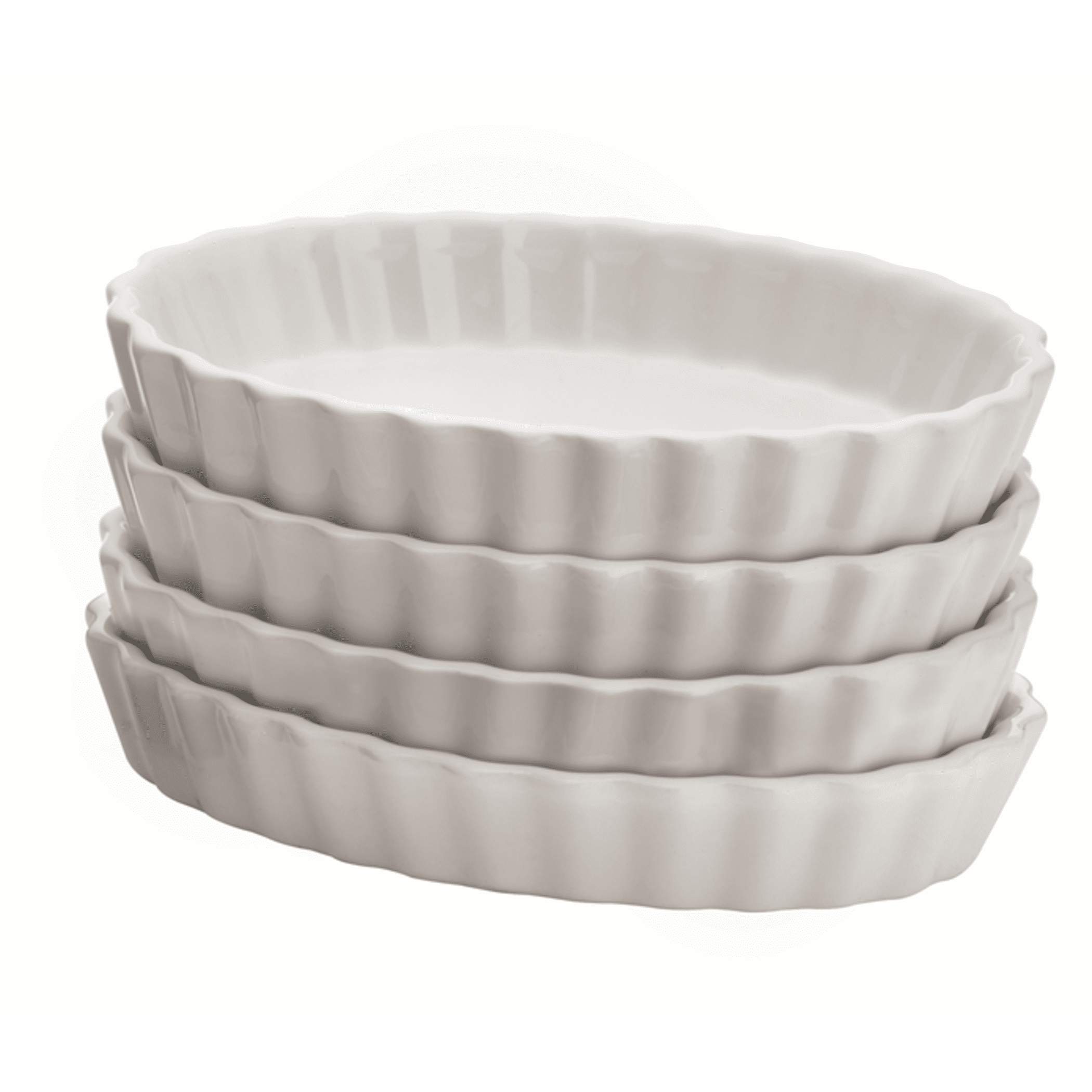 DOWAN 6er-Set Soufflé Souffle Förmchen Pastetenform Näpfchen Auflaufförmchen aus Porzellan 9 cm Ø / 3,3 cm Höhe Weiß für Fondants Creme Brûlée oder Muffins