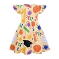thumbnail image 4 of Grblisyd Little Girls Back to School Dress Cute Print Flutter Dresses Cartoon Pencil School Print Dresses First Day Of School Outfits For Girls, 4 of 4