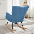 thumbnail image 3 of LUMAMIN Nursery Rocking Chair Teddy,  Teddy Fabric Rocking Chair with Tufted Backrest and Metal Frame, Upholstered Glider Chair for Living Room, Bedroom or Leisure Area, 3 of 10
