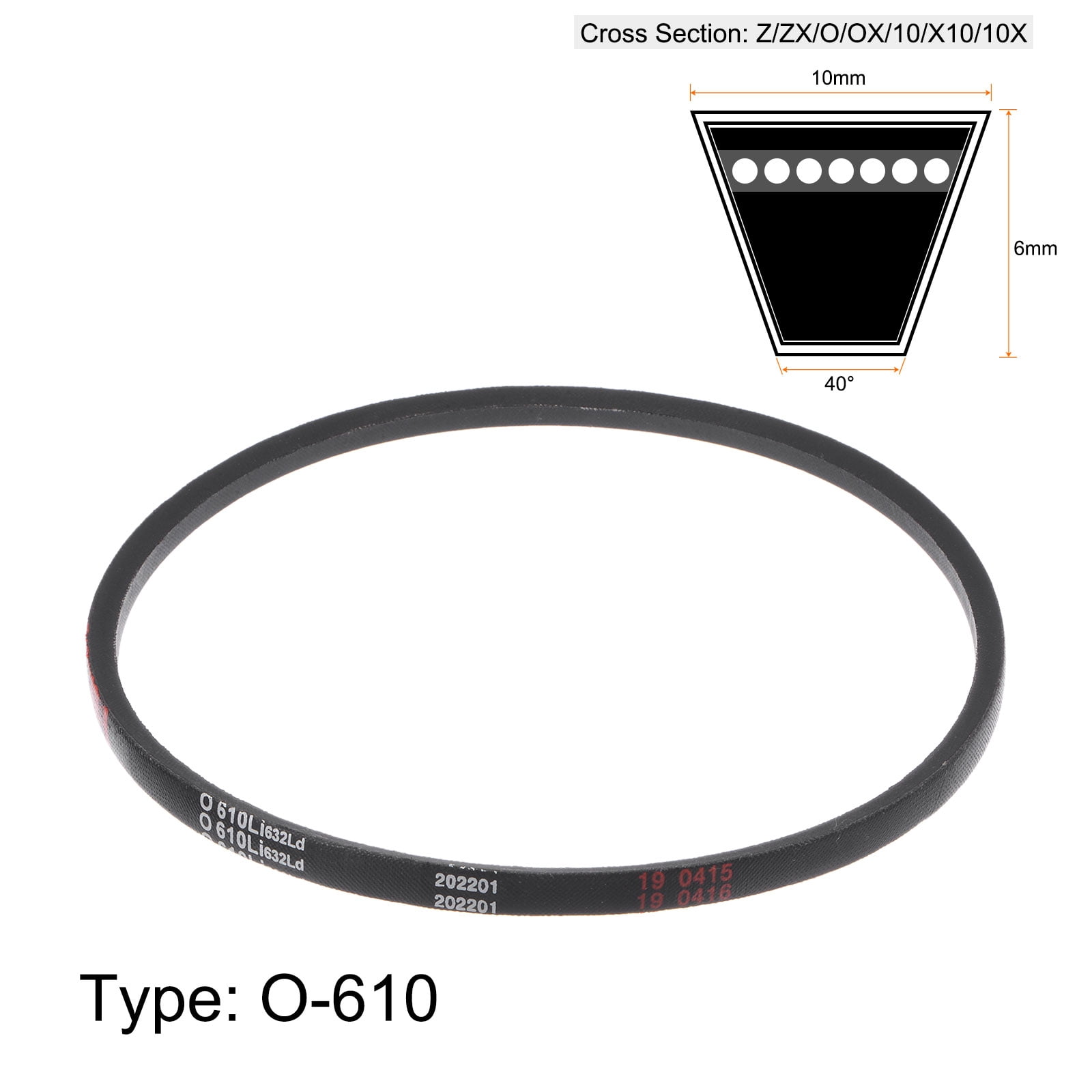 Uxcell O-600 600mm Pitch Length V Belts Drive Belt Rubber for