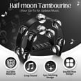 thumbnail image 2 of Pandereta Flexzion en forma de media luna de metal con tintineo de doble fila, 2 of 8