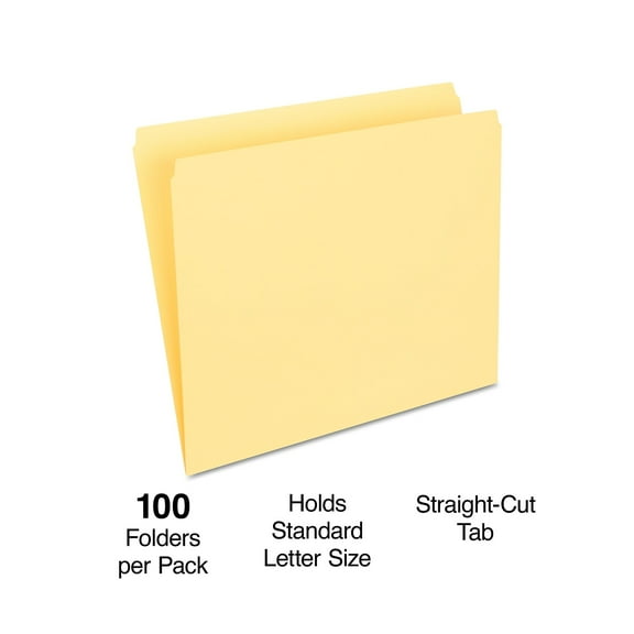 Staples File Folders Straight Cut Letter Size Yellow 200/Carton ST509661-CCVS