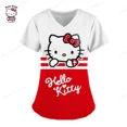 thumbnail image 1 of Uniforme de enfermera de manga corta para mujer, blusa de bolsillo de Hello Kitty, Tops de enfermería, accesorios de uniformes médicos, 1 of 7