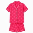 thumbnail image 6 of Women's Polka Dot Button Down Pajama Set Short Sleeve with Shorts Summer Casual Plus Size Sleepwear, 6 of 6